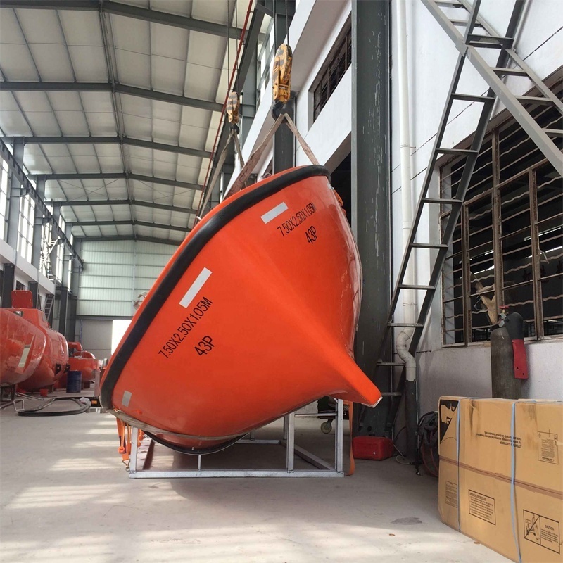 7.5m Marine Used FRP Open Lifeboat With Diesel Engine For Sale