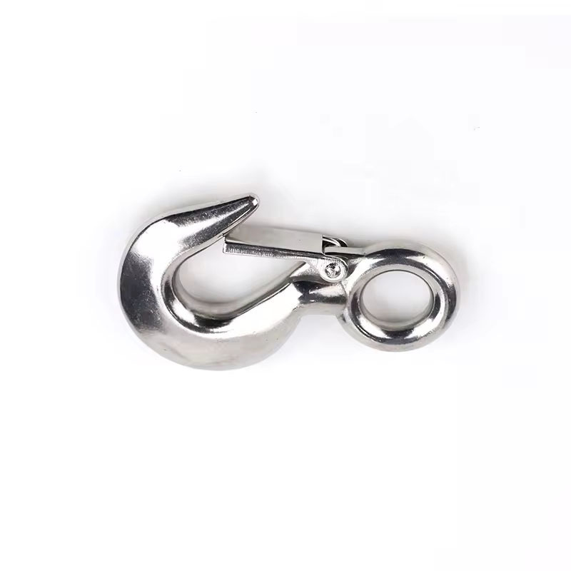 Stainless Steel 304 316 Lifting Cargo Large Eye Spring Latched Crane S320 Slip Hook with Latch