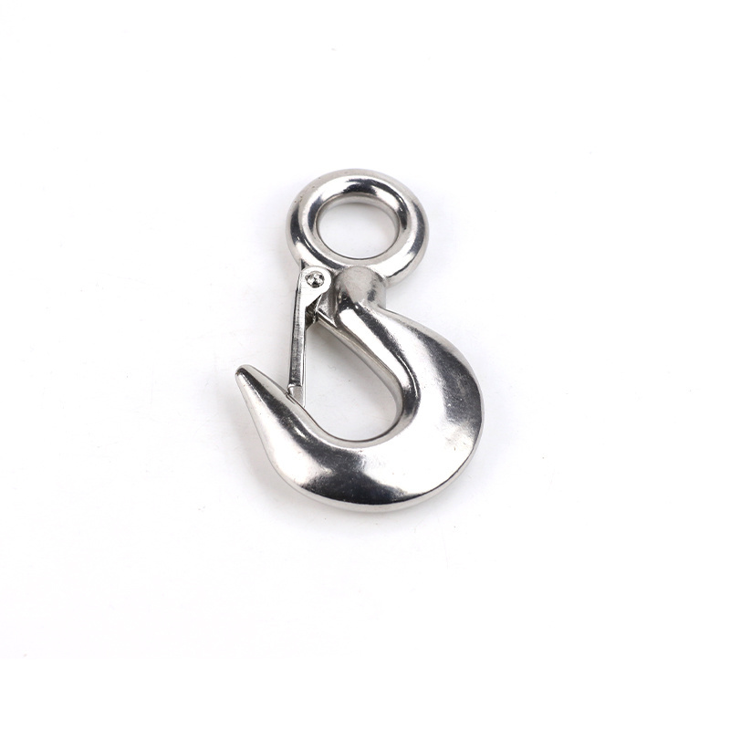 Stainless Steel 304 316 Lifting Cargo Large Eye Spring Latched Crane S320 Slip Hook with Latch