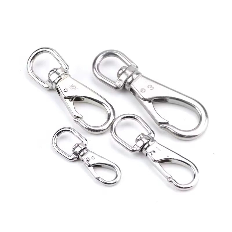 Rigging hardware hook Stainless Steel Egg Simple Spring Snap Hooks with Eyelets Screw