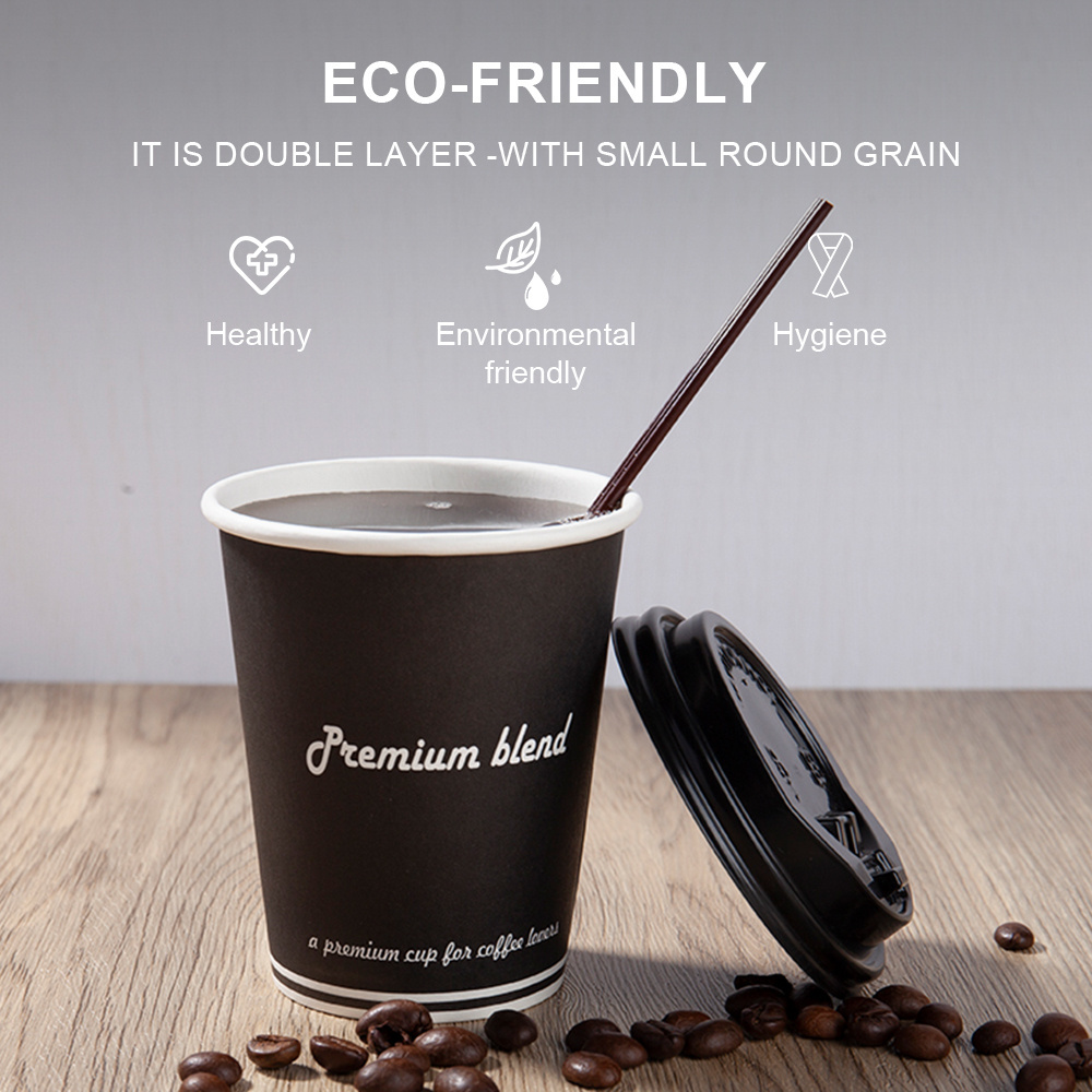 3/4/8/9/12/16 oz Customized Logo Eco-friendly Coated Wholesale Disposable Coffee Paper Cups With Lid