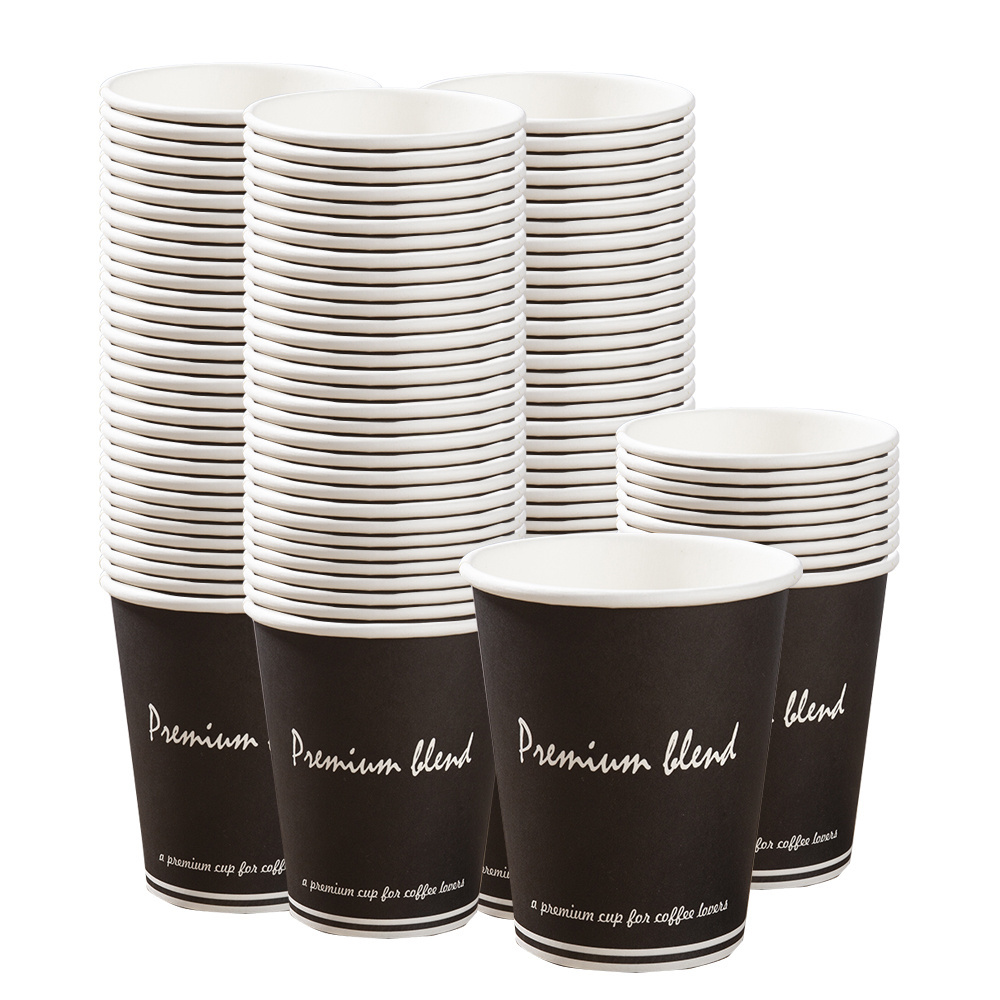 3/4/8/9/12/16 oz Customized Logo Eco-friendly Coated Wholesale Disposable Coffee Paper Cups With Lid