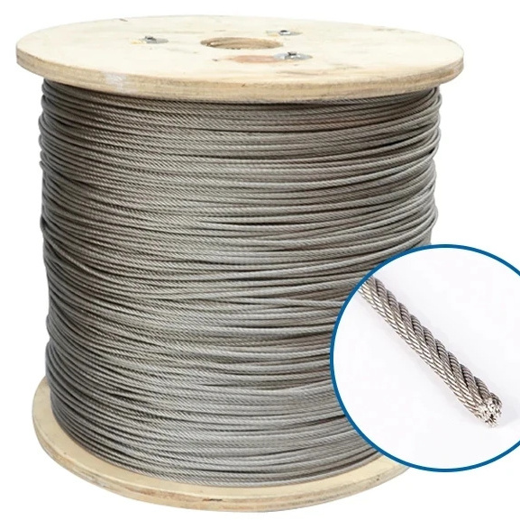 Galvanized elevator wire rope galvanise semi steel core wire rope 2mm 4.8mm 4.9mm 12mm 13mm 15mm wire rope 7X19