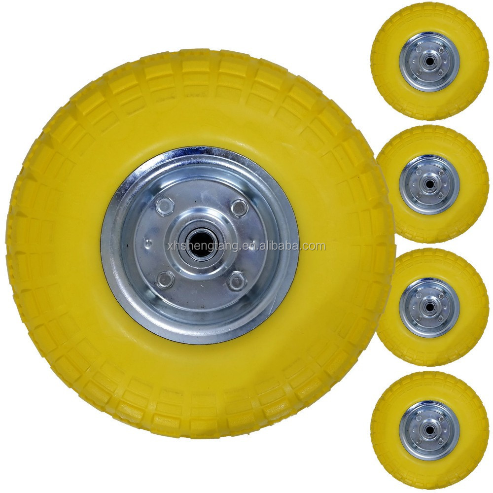 Hot Sale 10 inch 3.50-4 PU Foam Wheel And Tyre for Wheelbarrow