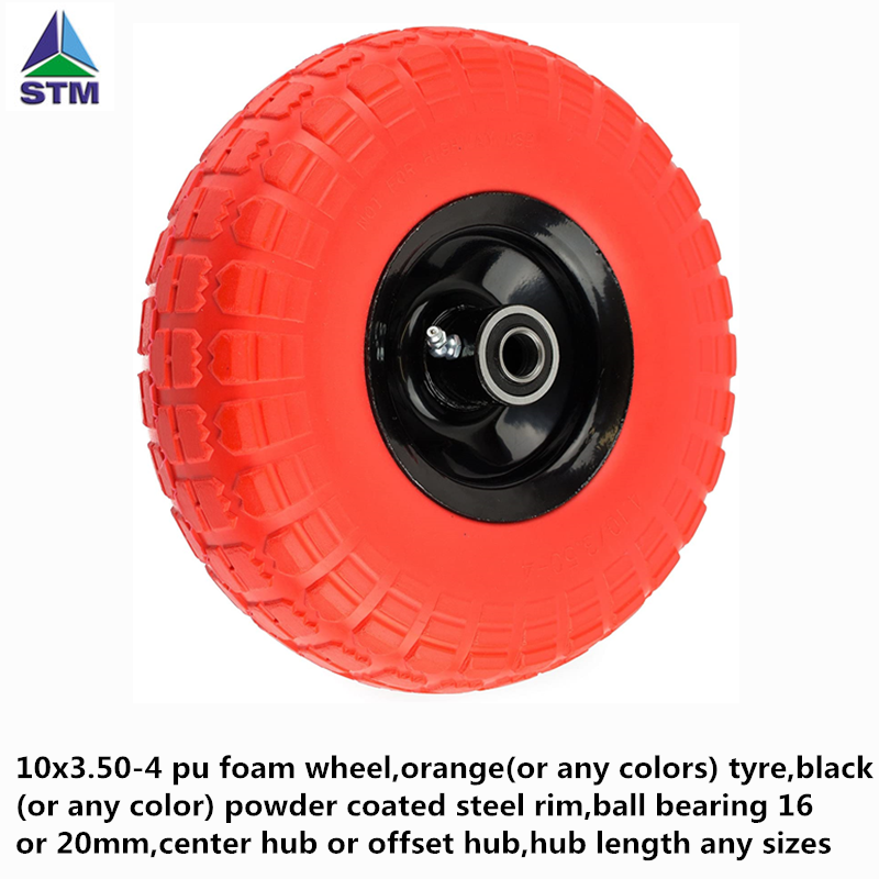 Hot Sale 10 inch 3.50-4 PU Foam Wheel And Tyre for Wheelbarrow