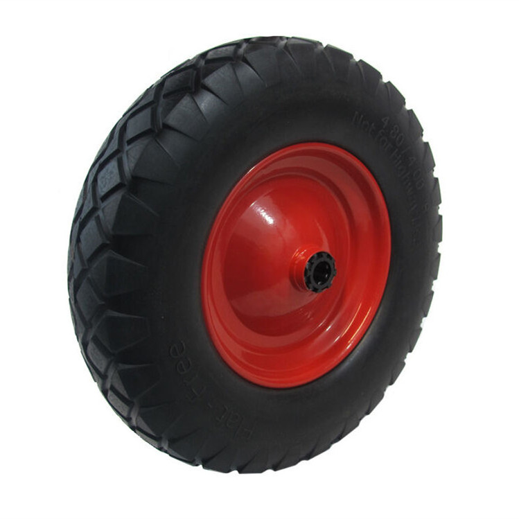 15 years professional manufacturer flat free tire 16 4008 solid pu foam wheel for wheelbarrow cart