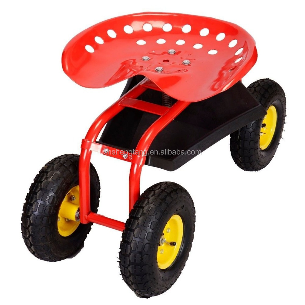 Garden work seat cart with four wheels Garden tool rolling cart TC1853