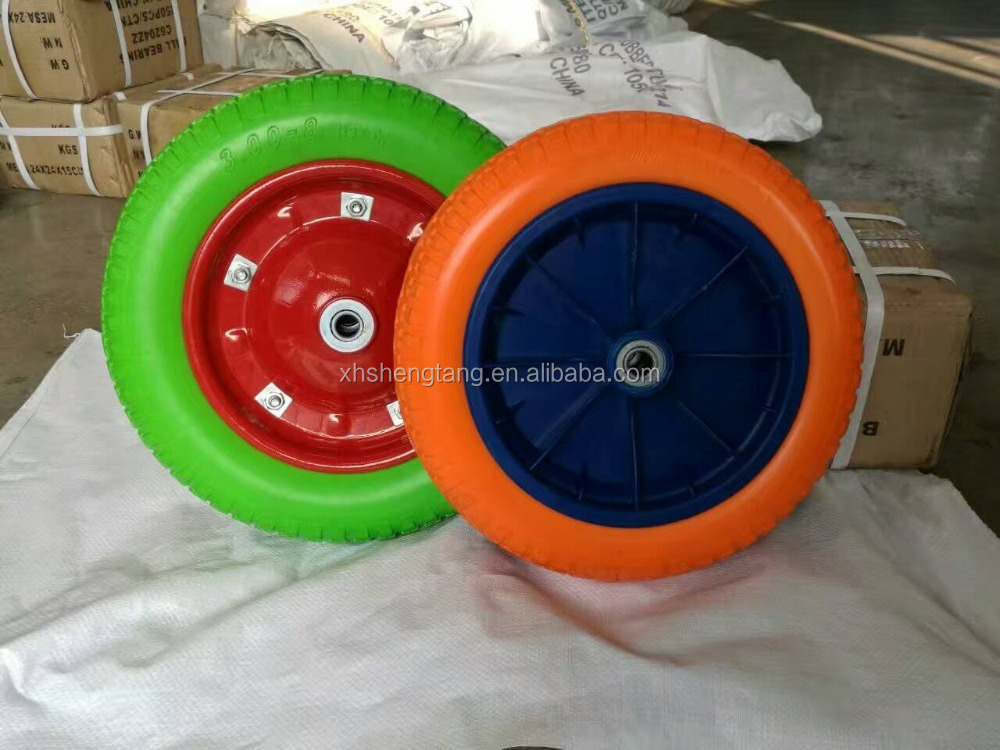 16 inch Wheelbarrow Wheel with Metal Rim 4.80/4.00-8 PU Foam Wheel/Flat Free Tire