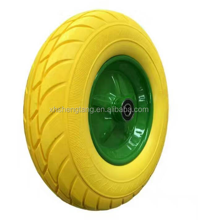 16 inch Wheelbarrow Wheel with Metal Rim 4.80/4.00-8 PU Foam Wheel/Flat Free Tire