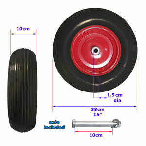 15 years professional manufacturer flat free tire 16 4008 solid pu foam wheel for wheelbarrow cart