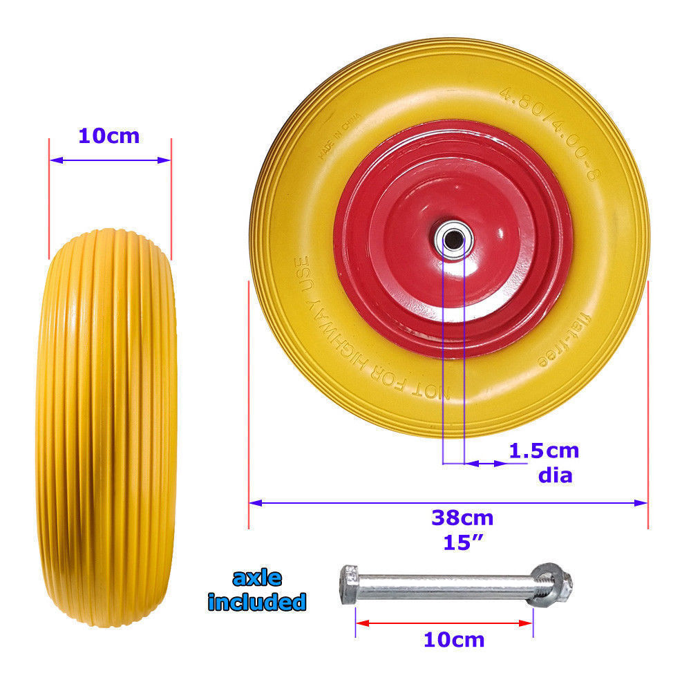 15 years professional manufacturer flat free tire 16 4008 solid pu foam wheel for wheelbarrow cart