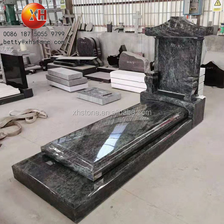 American Style High Polished Grey And Black Marble Stone Monument New Design Double People Tombstone And Double Gravestone