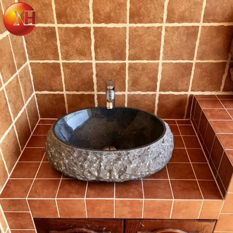 Garden Bathroom Sanitary Ware Lavabo Natural River Stone Carved Competitive Price Hand Wash Basin Water Sinks