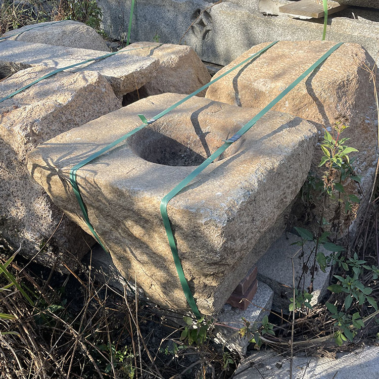 Japanese Garden Outdoor Decorative Old Stone Troughs Bowl For Sale