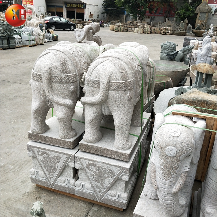 Wholesale High Quality Garden Gate Outdoor Animals Decorative Ornaments Stone Carving Statue For Sale Large Elephant Sculpture