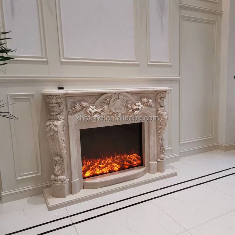 small Ethanol Insert indoor stone fireplace