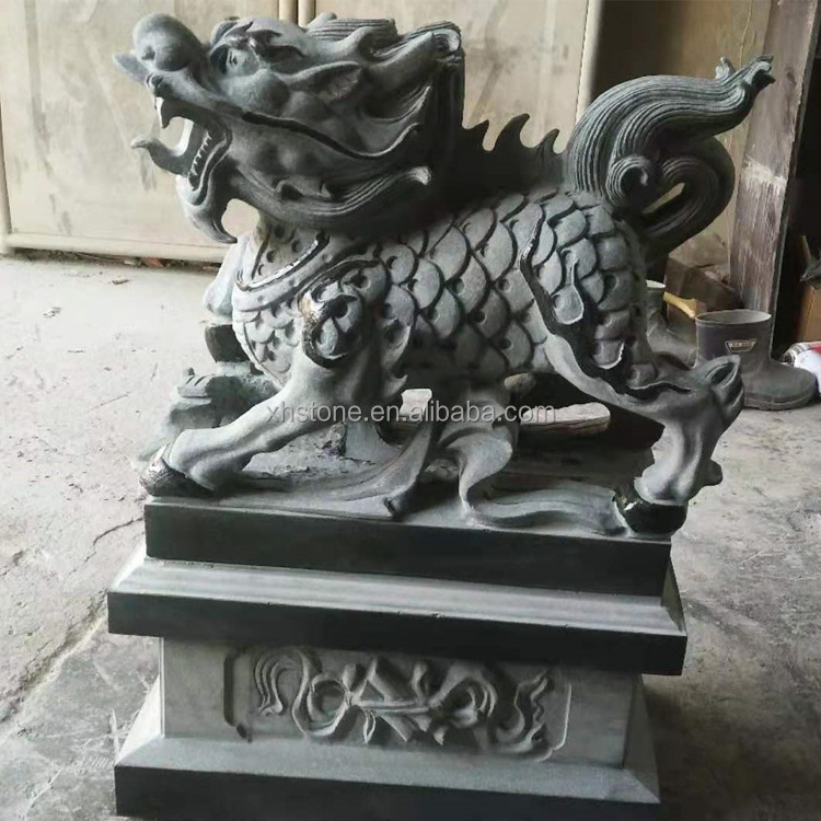 Garden QI LIN Granite Kirin Chinese Ancient Animals Kylin Sculpture Natural stone China Qilin Statues Unicorn