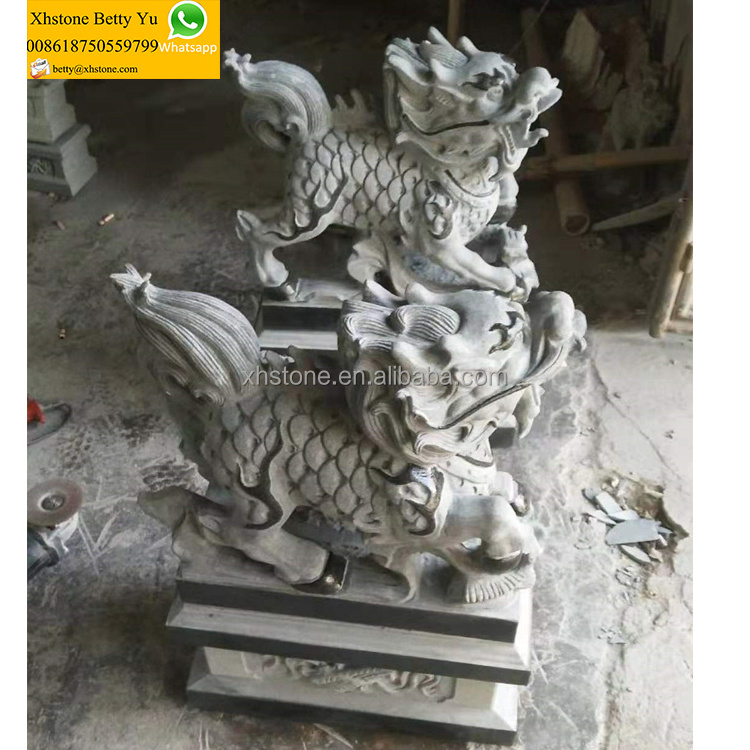 Garden QI LIN Granite Kirin Chinese Ancient Animals Kylin Sculpture Natural stone China Qilin Statues Unicorn