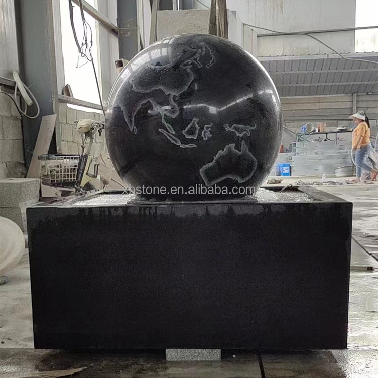 Garden Outdoor Decoration Ornament Marble Granite Stone Rolling Floating Large Ball Shape Water Fountain For Sale