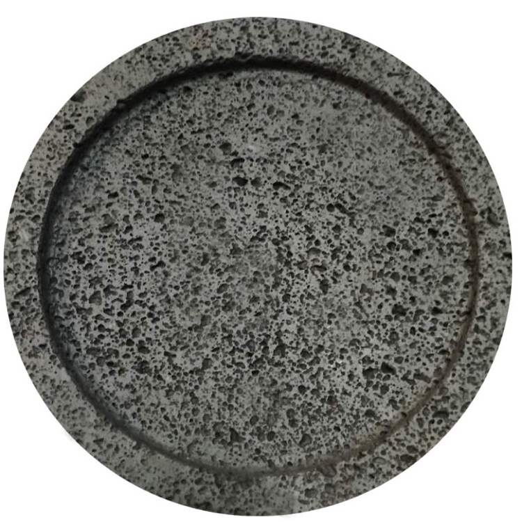 Natural Volcanic Rock Lava Stone Circular Steak Barbecue Plate And BBQ Fire Cooking Range On Outdoor Cookware Stone Food Slate