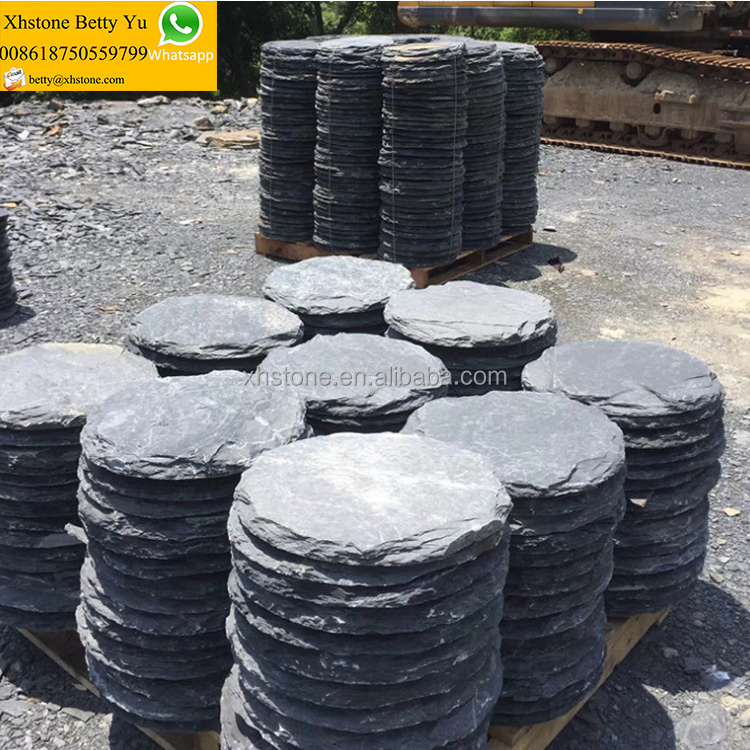 Garden Outdoor Driveway Floor Round Paving Slate Walkway Stepping Natural Granite Basalt Stones Slab