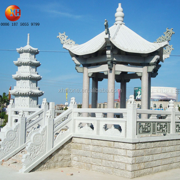 Chinese Style Customized Size Garden Outdoor Decoration Natural Stone Large Pavilion Gazebo Design For Sale