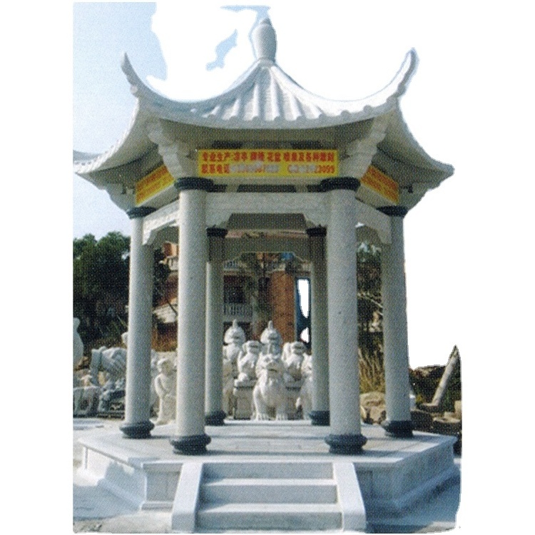 Chinese Style Customized Size Garden Outdoor Decoration Natural Stone Large Pavilion Gazebo Design For Sale