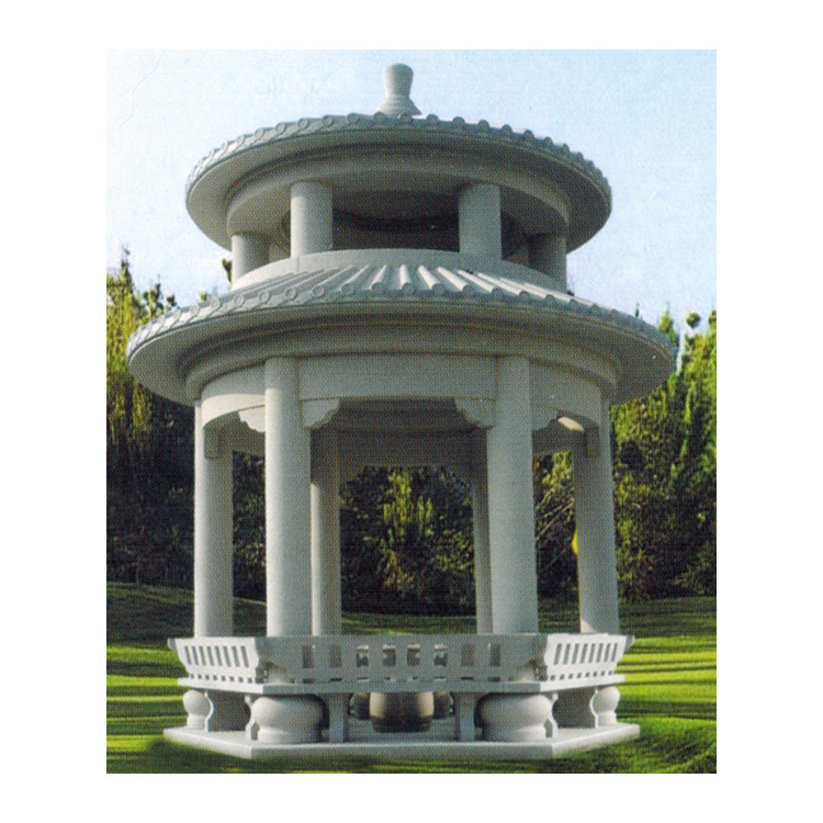 Chinese Style Customized Size Garden Outdoor Decoration Natural Stone Large Pavilion Gazebo Design For Sale