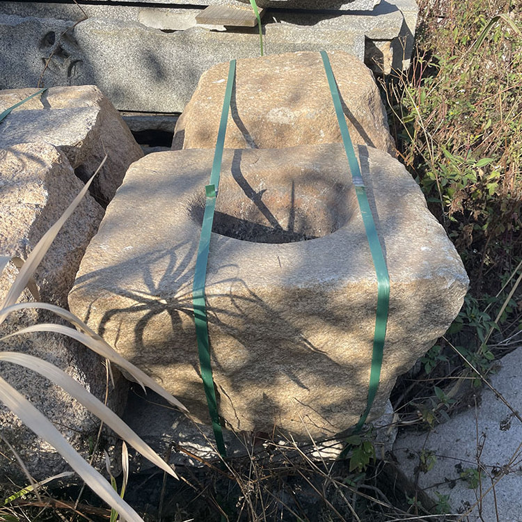 Japanese Garden Outdoor Decorative Old Stone Troughs Bowl For Sale