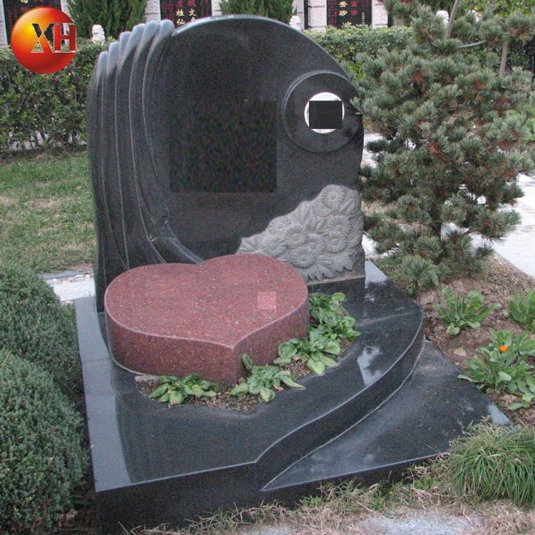 Cemetery Funeral Book Style Natural Black Marble Stone Art Tombstone Grey Granite Headstone And Cello Book Violin Carving Design