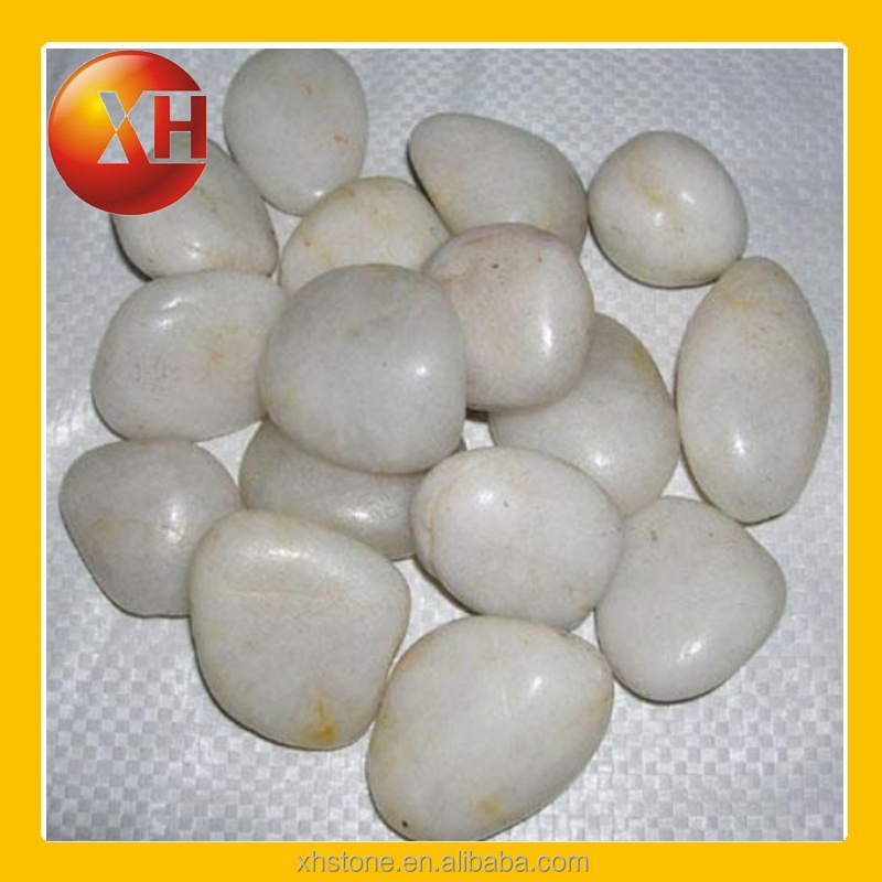 Garden Outdoor Landscaping Decoration Natural Snow white Stone High Polished  Small Pebble Stones For Sale