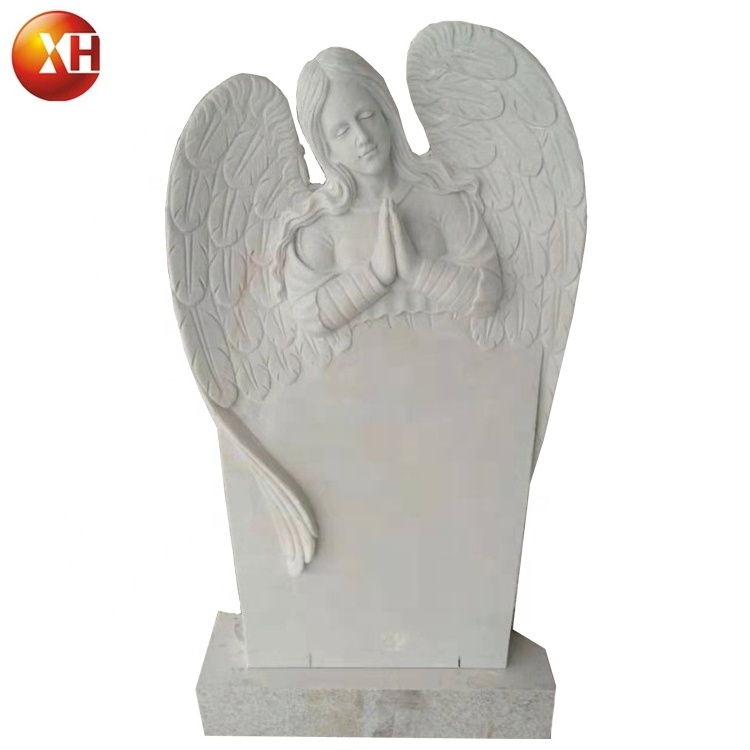 European Style Marble&Granite Cemetery Monument &Angel Statue White Marble Cemetery Gravestone For Memorials