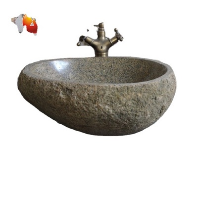 Garden Bathroom Sanitary Ware Lavabo Natural River Stone Carved Competitive Price Hand Wash Basin Water Sinks