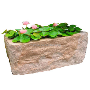 Garden Landscaping Decoration Design Natural Old Stone Material Antique Water Trough Bowl Pot Planter For Sale