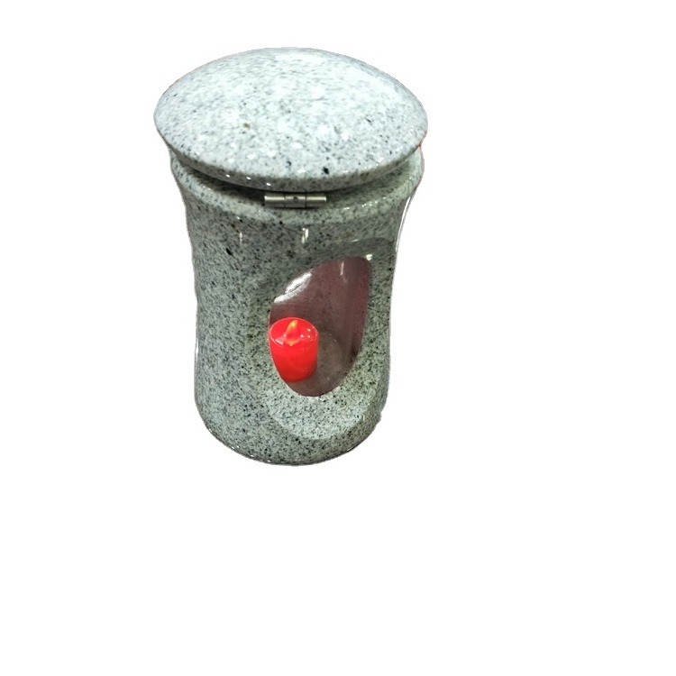 Cemetery Funeral  Granite Stone Carved Solar Powered Mini Garden Lamps Tombstone Lights Grave Lantern For Sale