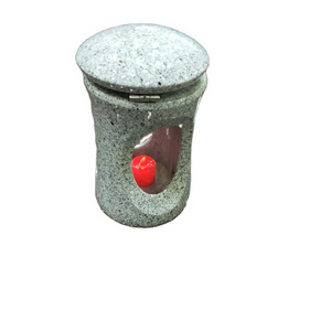 Cemetery Funeral  Granite Stone Carved Solar Powered Mini Garden Lamps Tombstone Lights Grave Lantern For Sale