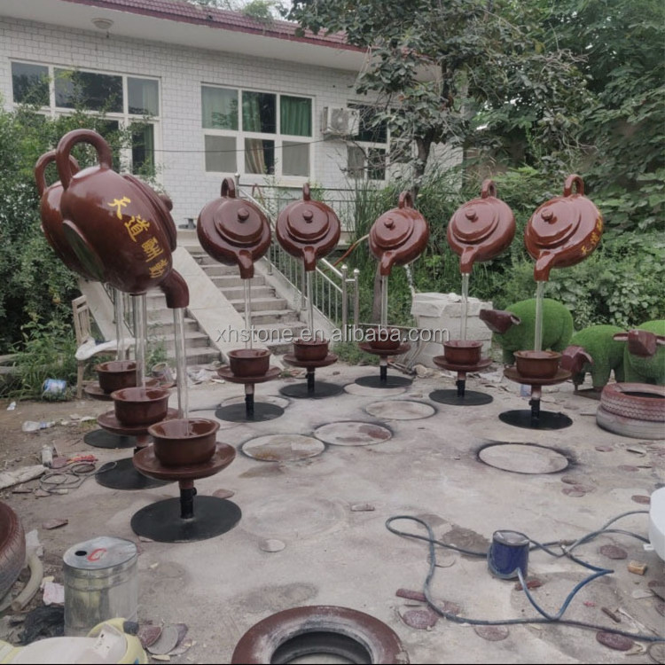 Chinese Modern Style Garden Outdoor Decorative Jumping Teapot Water Fountain And Large Waterfall