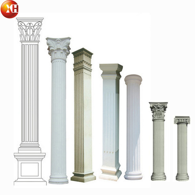 Decorative outdoor marble roman stone column and scuipture with various designs