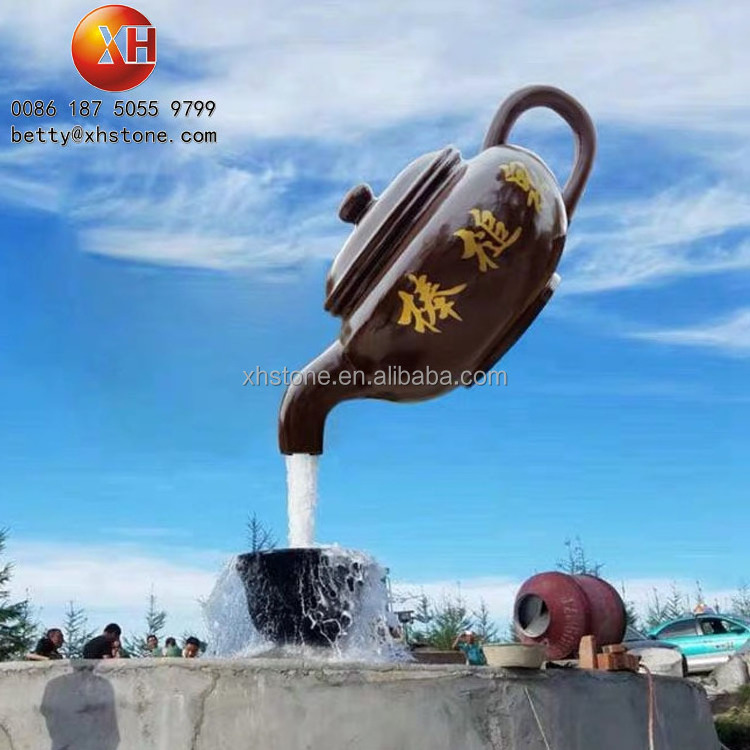 Chinese Modern Style Garden Outdoor Decorative Jumping Teapot Water Fountain And Large Waterfall