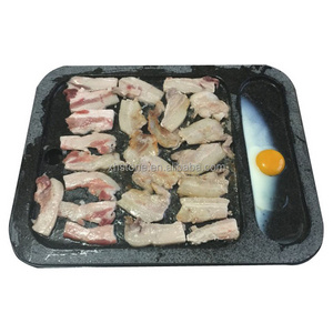 Korean Natural Rocks Lava Stone Steak Barbecue Plate BBQ Fire Hot Cooking On Outdoor Cookware Rectangular Pans