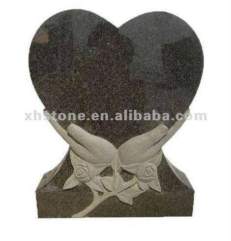 New!!! italy style heart shaped headstone upright flower engraving granite gravestones (24 years factory)