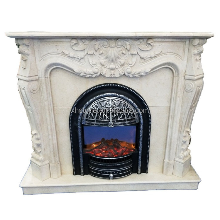 small Ethanol Insert indoor stone fireplace