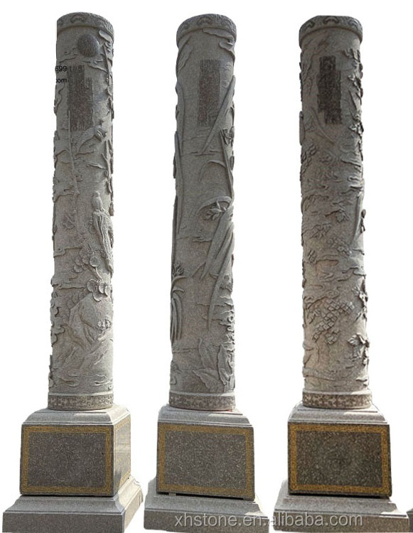 Hand Stone Carving Natural Stone Roman Pillars Column Granite Gate Pillar Design For Garden Square Decoration