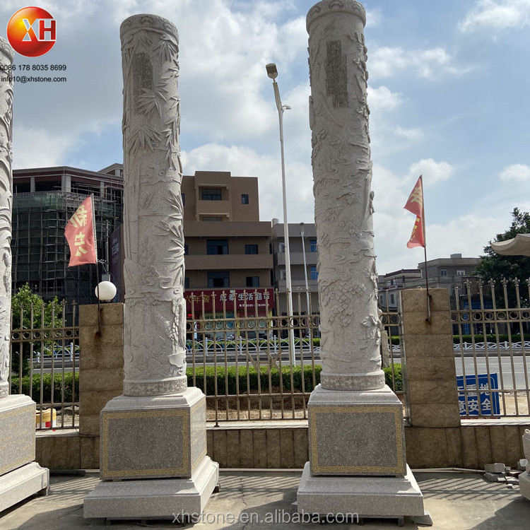 Hand Stone Carving Natural Stone Roman Pillars Column Granite Gate Pillar Design For Garden Square Decoration