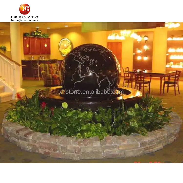 Garden Outdoor Decoration Ornament Marble Granite Stone Rolling Floating Large Ball Shape Water Fountain For Sale