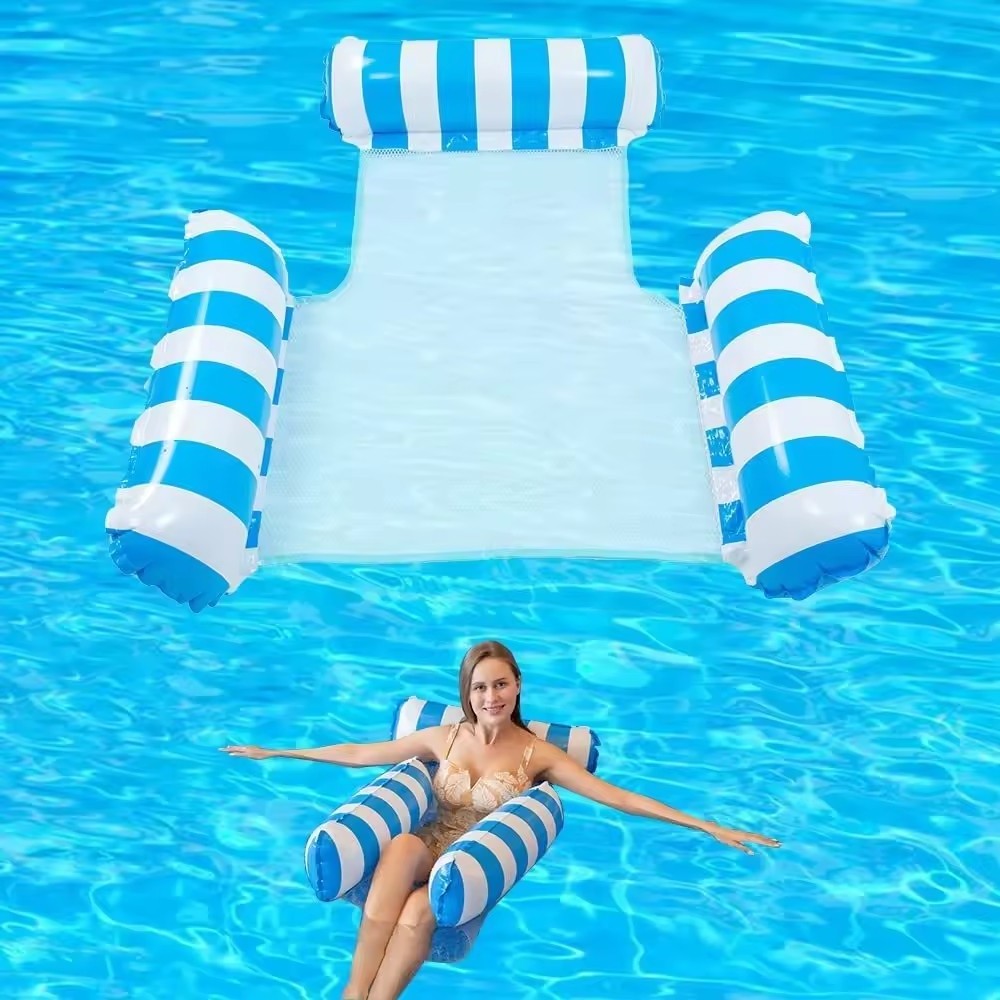 PVC Custom Inflatable Water Lounger Hammock Pool Portable Floating Air Lightweight Hammock for Swimming Pool