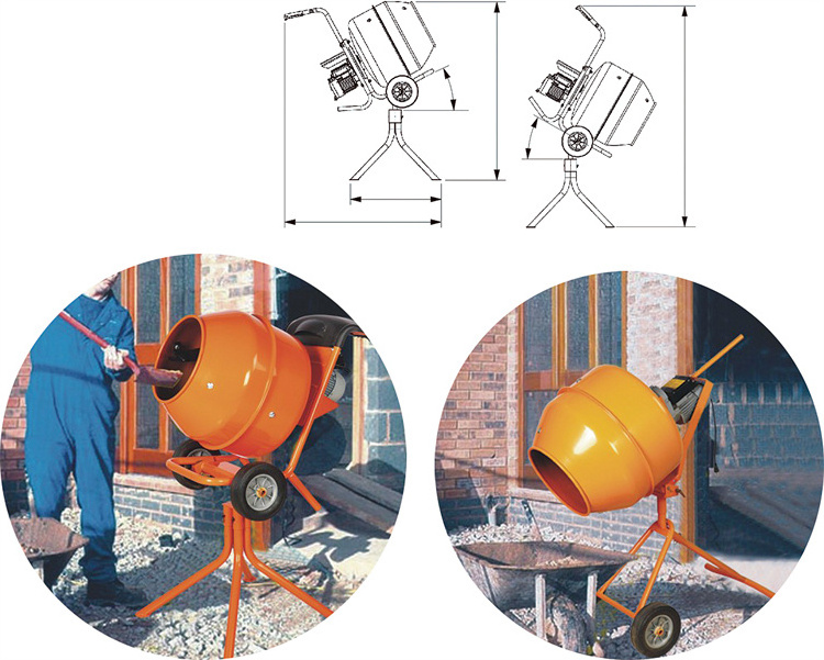 2 yard mobile betonniere portable small mini electric cement concrete mixers