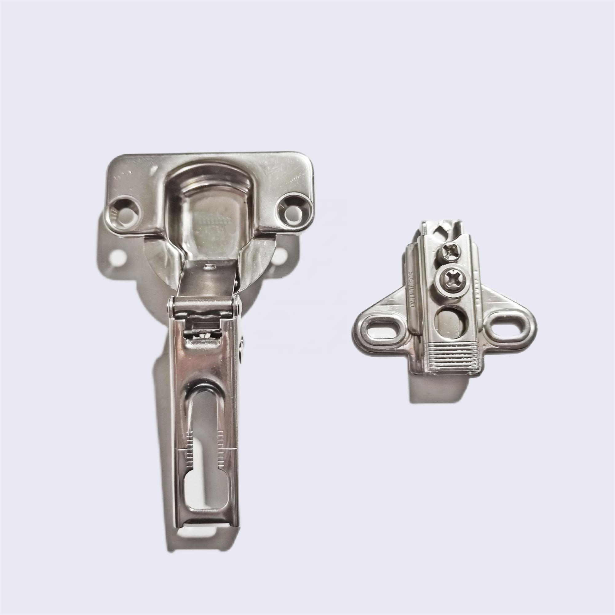 Customized SS 316 Two Way Slide On Concealed Door Hinge With Mounting Plate Cabinet Hinges For Medical Marine Environment