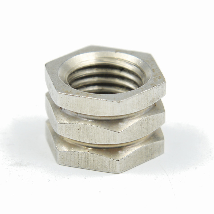 OEM Custom Metric Thread Grooved Hex Nut With Outer Snap Ring Grooves