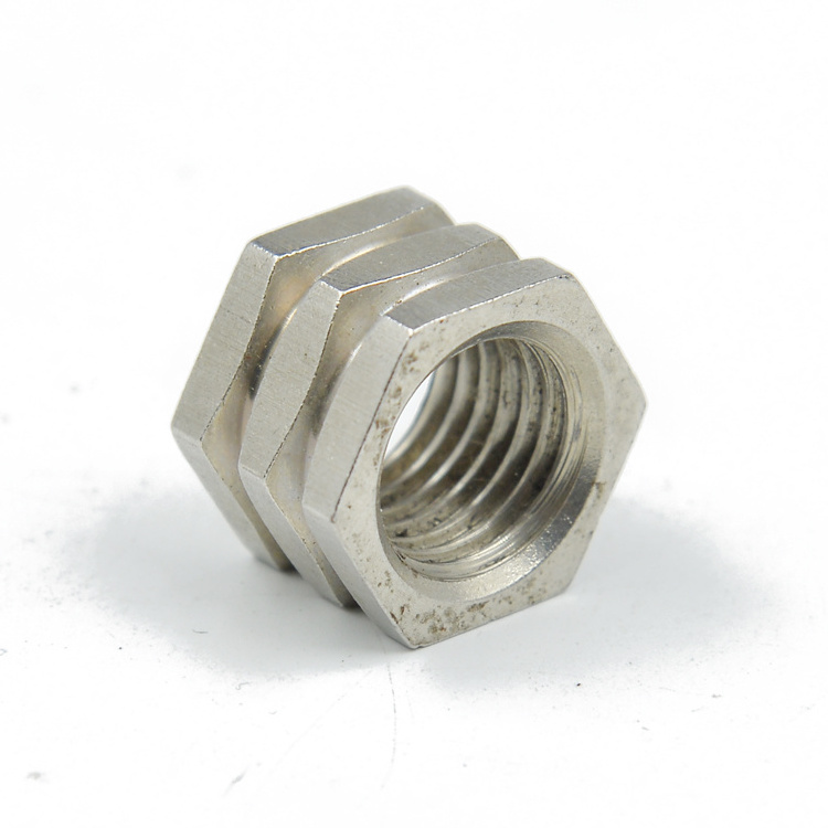 OEM Custom Metric Thread Grooved Hex Nut With Outer Snap Ring Grooves